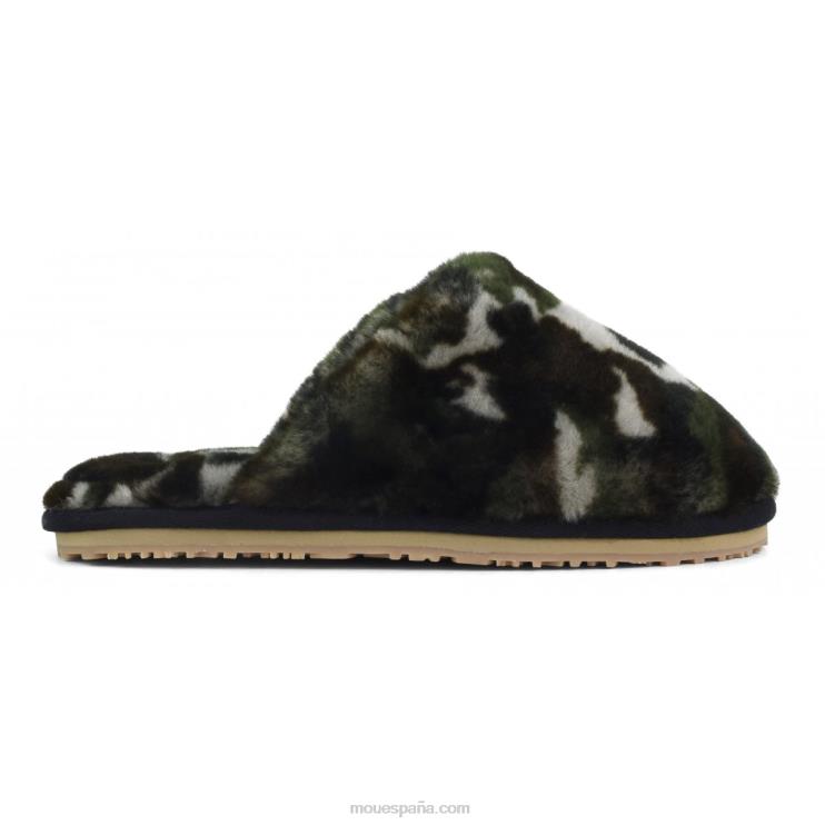 mujer zapatilla de piel de oveja con puntera cerrada Mou NN6RX467 camuflaje