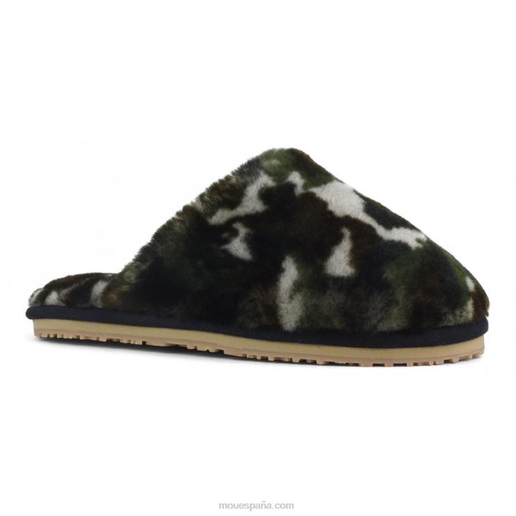 mujer zapatilla de piel de oveja con puntera cerrada Mou NN6RX467 camuflaje