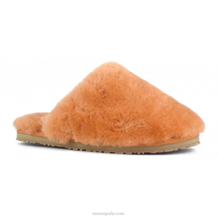 mujer zapatilla de piel de oveja con puntera cerrada Mou NN6RX468 albaricoque naranja