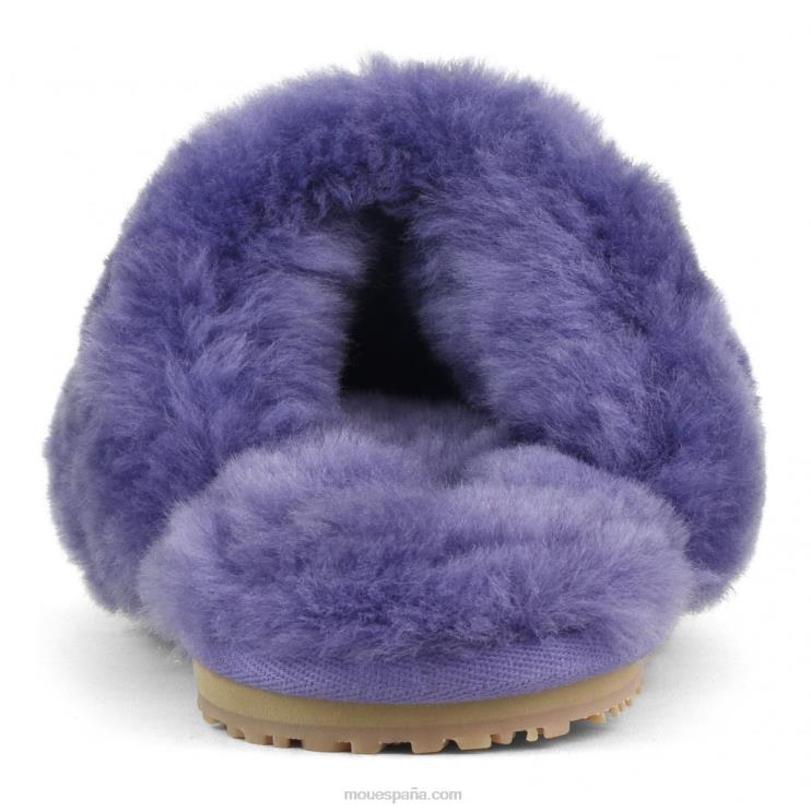 mujer zapatilla de piel de oveja con puntera cerrada Mou NN6RX470 púrpura crepúsculo