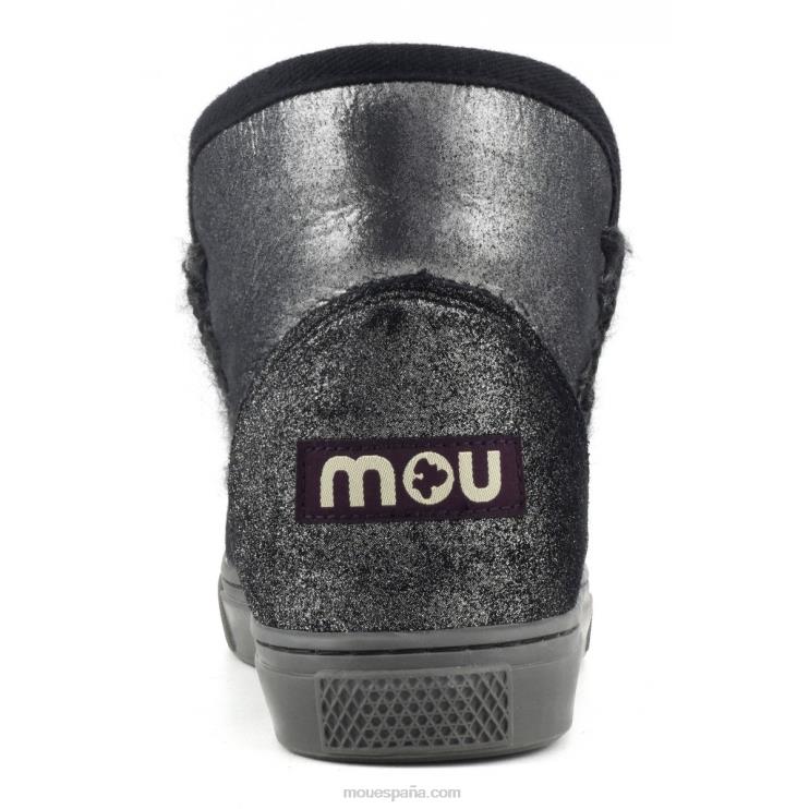 mujer zapatilla esquimal Mou NN6RX660 negro micropurpurina