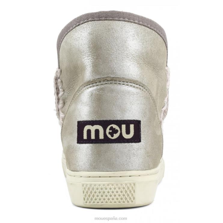 mujer zapatilla esquimal Mou NN6RX663 gris elefante con micropurpurina