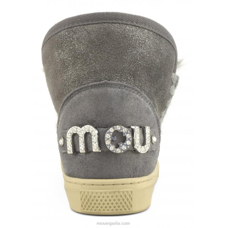 mujer zapatilla esquimal con pedrería Mou NN6RX595 polvo de hierro