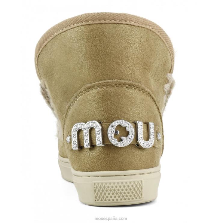 mujer zapatilla esquimal con pedrería Mou NN6RX596 polvo de tabaco