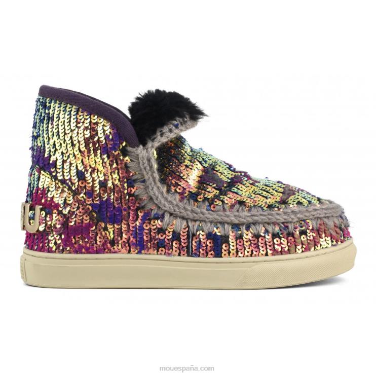 mujer zapatilla esquimal edicion limitada Mou NN6RX631 mezcla azul de lentejuelas lux