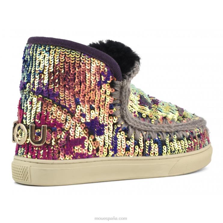 mujer zapatilla esquimal edicion limitada Mou NN6RX631 mezcla azul de lentejuelas lux
