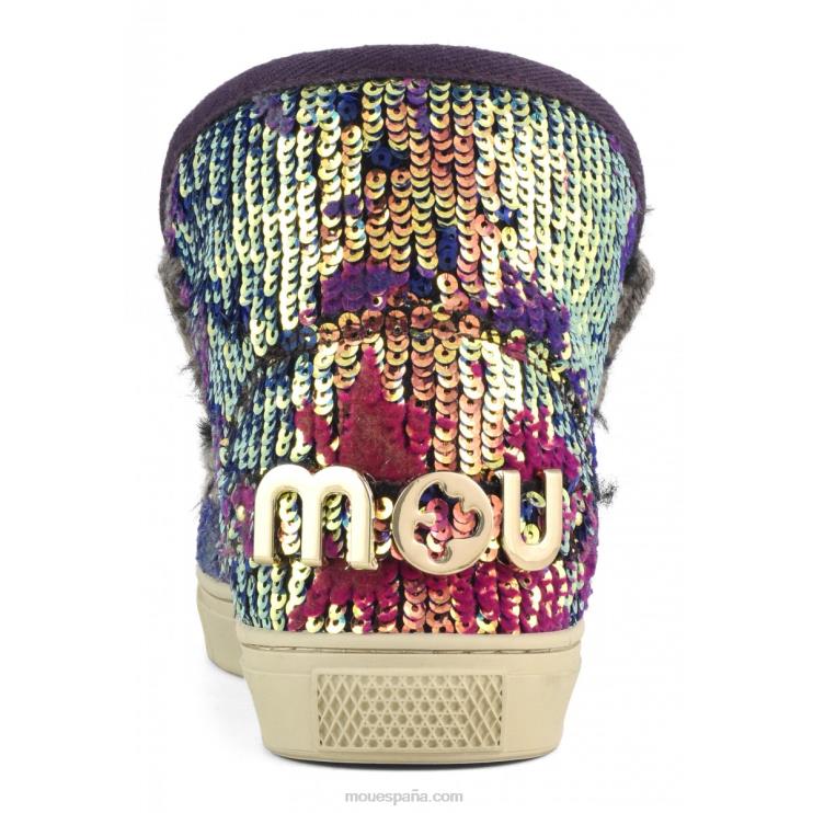 mujer zapatilla esquimal edicion limitada Mou NN6RX631 mezcla azul de lentejuelas lux