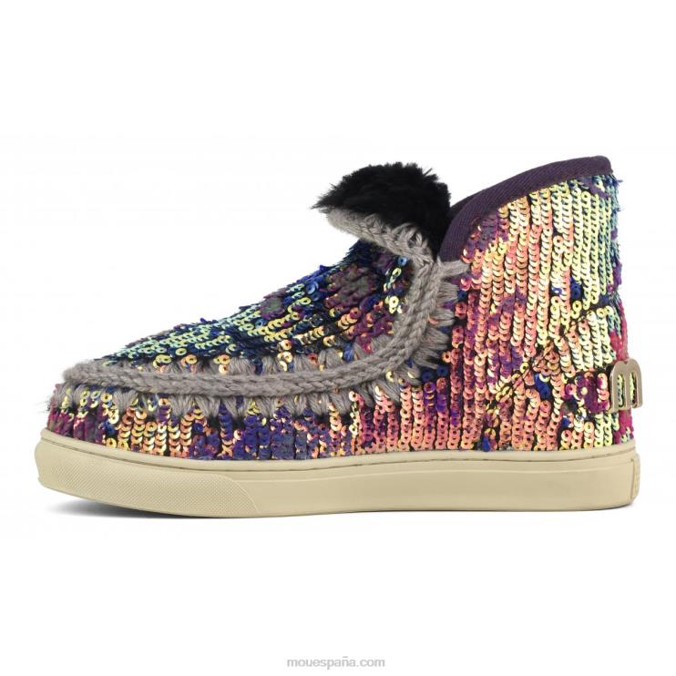 mujer zapatilla esquimal edicion limitada Mou NN6RX631 mezcla azul de lentejuelas lux