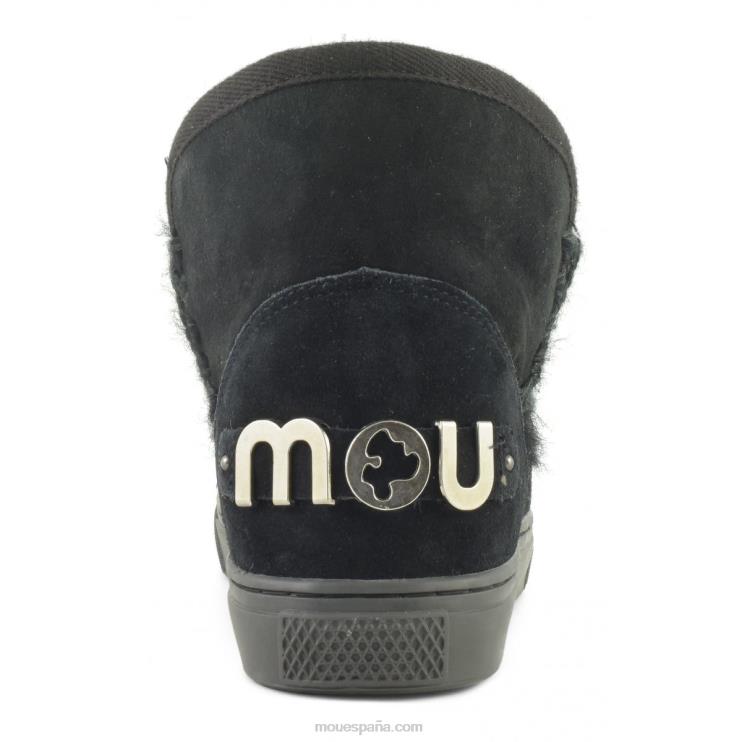 mujer zapatilla esquimal gran logo metalizado Mou NN6RX599 negro