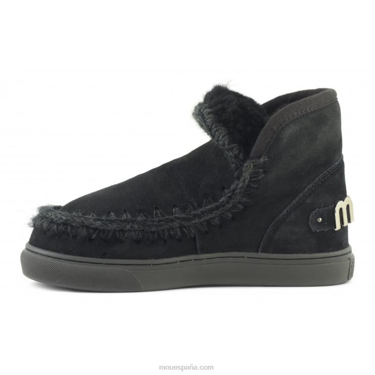 mujer zapatilla esquimal gran logo metalizado Mou NN6RX599 negro