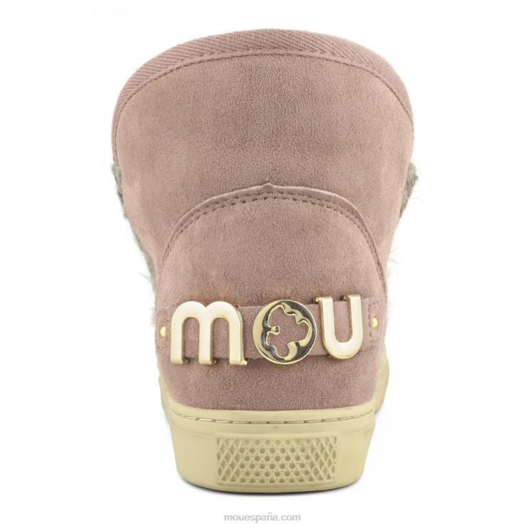 mujer zapatilla esquimal gran logo metalizado Mou NN6RX602 Rosa oscuro