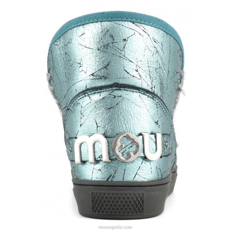 mujer zapatilla esquimal gran logo metalizado Mou NN6RX645 verde metalizado envejecido