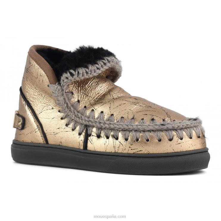 mujer zapatilla esquimal gran logo metalizado Mou NN6RX647 bronce claro metalizado envejecido