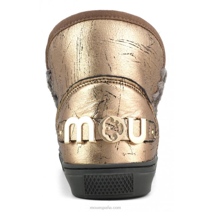 mujer zapatilla esquimal gran logo metalizado Mou NN6RX647 bronce claro metalizado envejecido