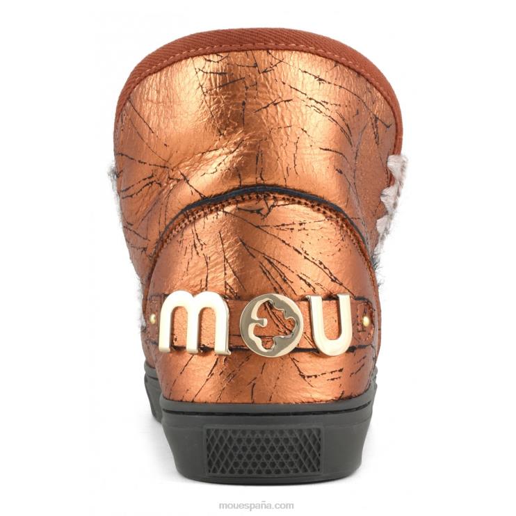 mujer zapatilla esquimal gran logo metalizado Mou NN6RX648 naranja metalizado envejecido