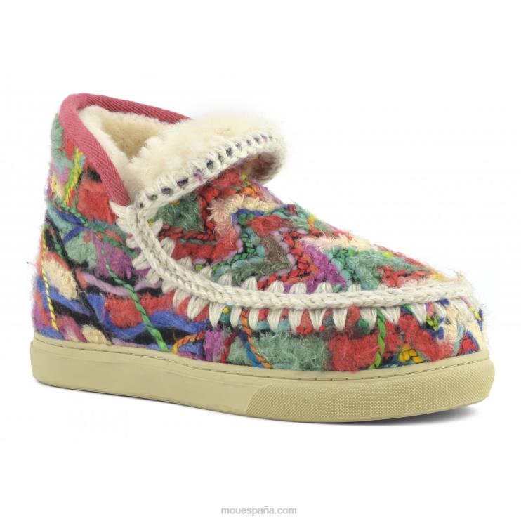 mujer zapatilla esquimal tejido etnico lana Mou NN6RX608 lana étnica multicolor