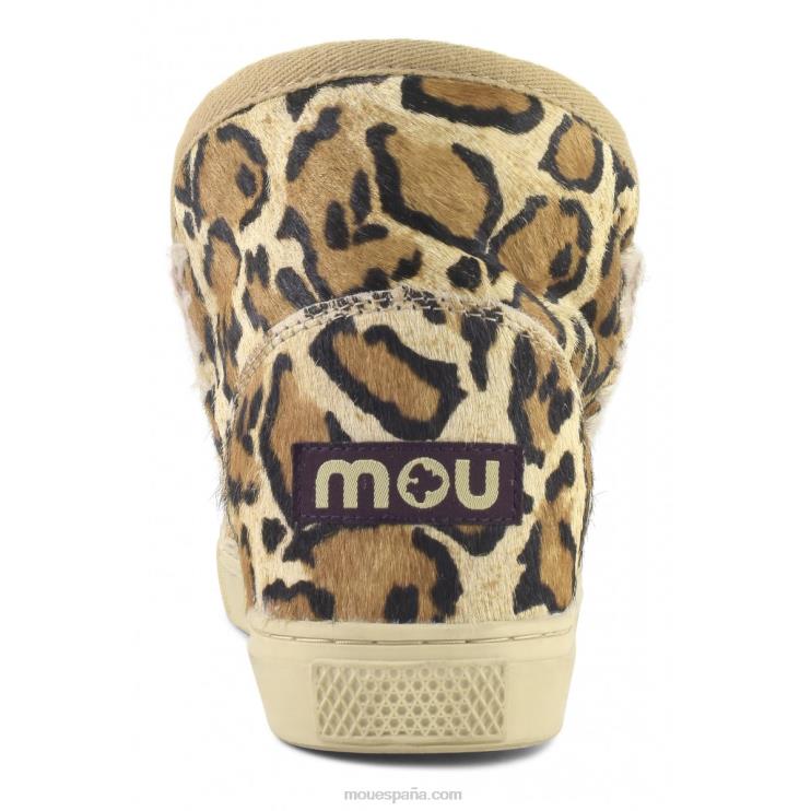 mujer zapatillas esquimales de piel de caballo Mou NN6RX673 gran arena de leopardo