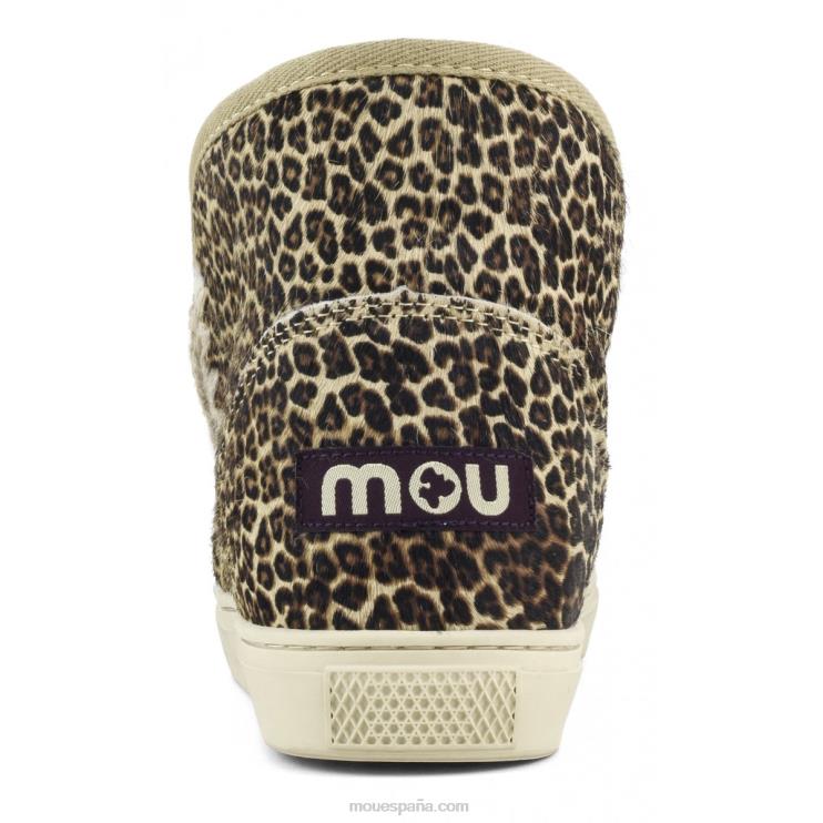mujer zapatillas esquimales de piel de caballo Mou NN6RX676 piel de caballo pequeño guepardo leo