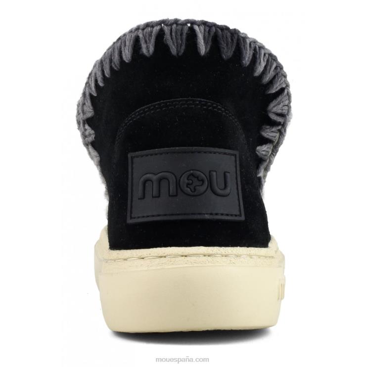 mujer costuras degradadas de gamuza audaz Mou NN6RX82 negro