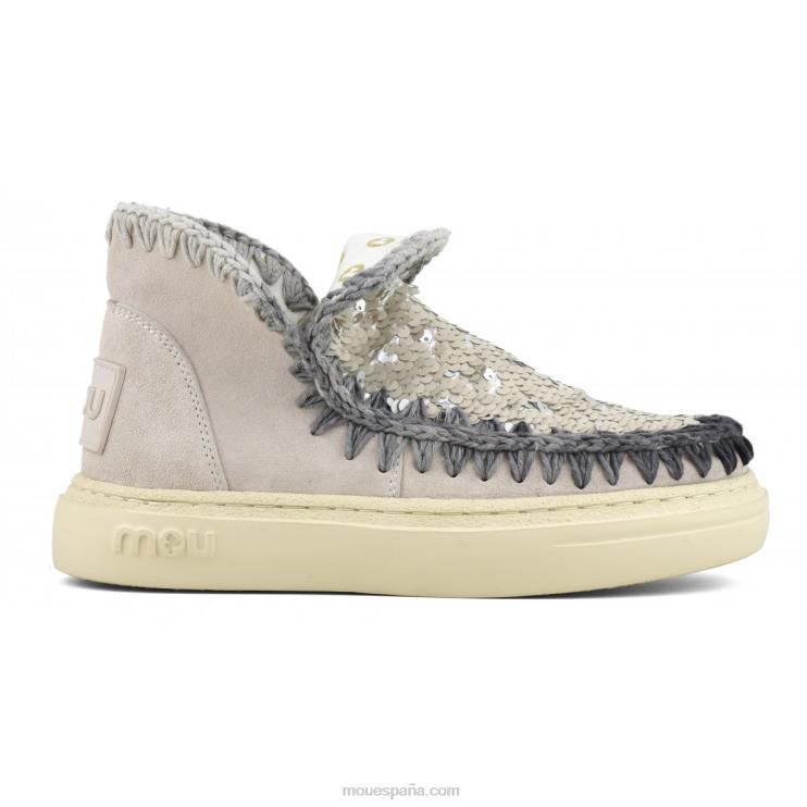 mujer costuras degradadas de gamuza audaz Mou NN6RX83 tiza