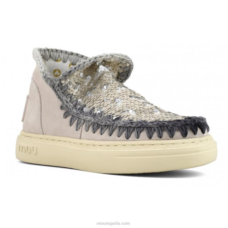 mujer costuras degradadas de gamuza audaz Mou NN6RX83 tiza