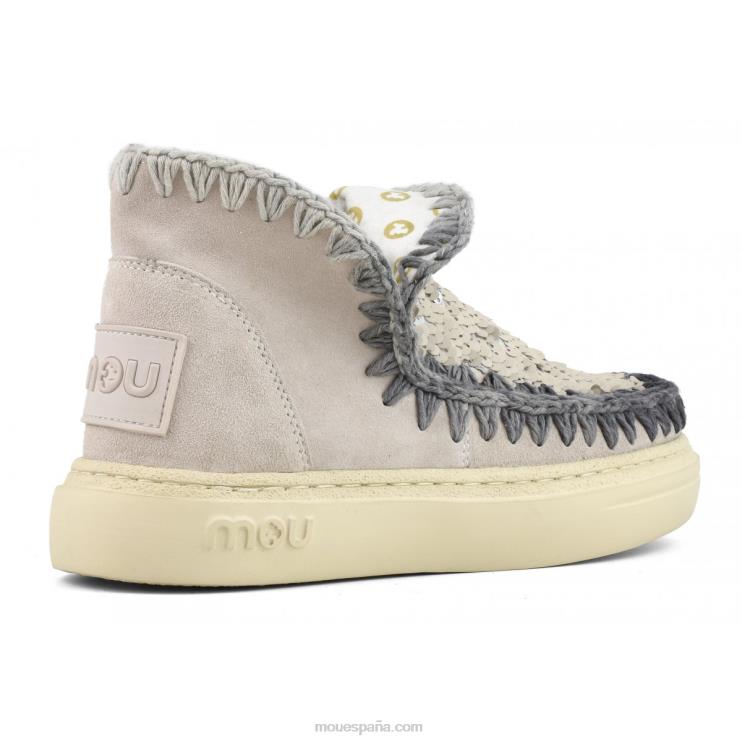 mujer costuras degradadas de gamuza audaz Mou NN6RX83 tiza