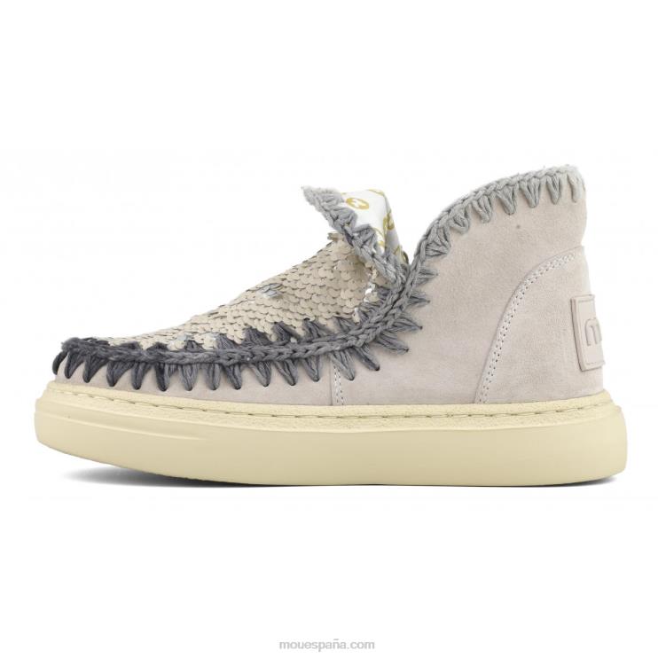 mujer costuras degradadas de gamuza audaz Mou NN6RX83 tiza