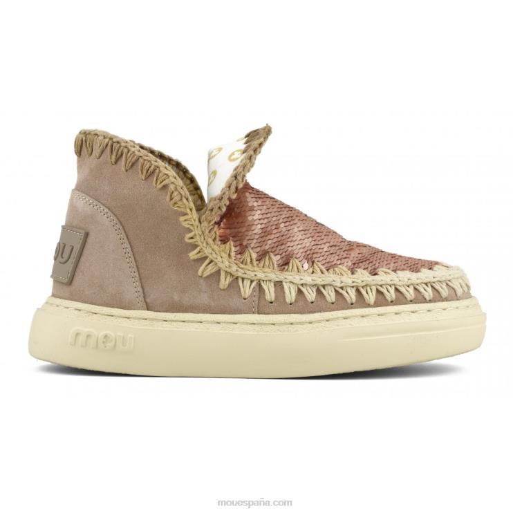 mujer costuras degradadas de gamuza audaz Mou NN6RX84 arena rosa (fundente)