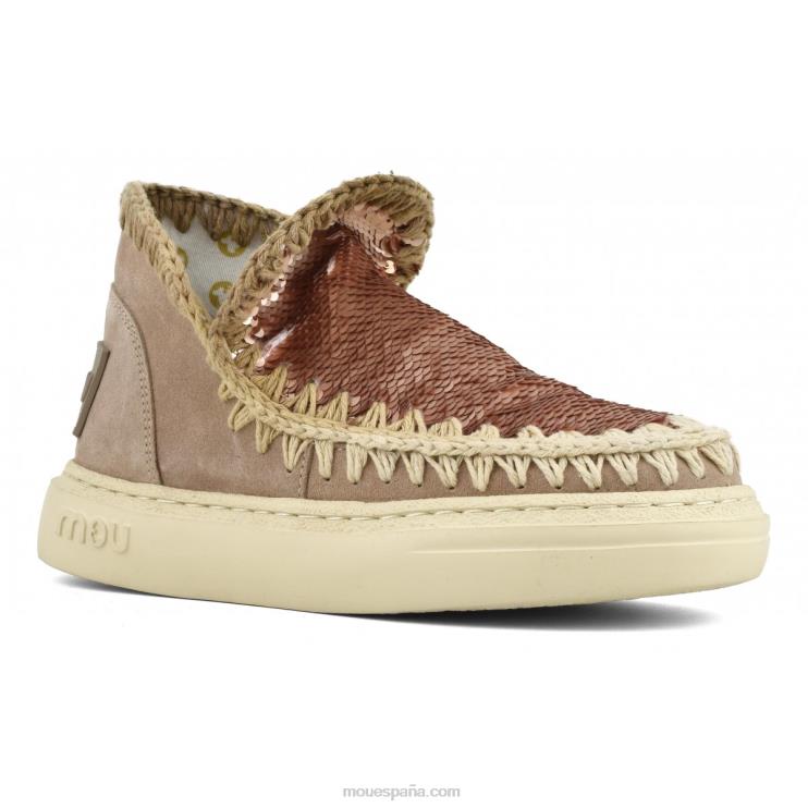 mujer costuras degradadas de gamuza audaz Mou NN6RX84 arena rosa (fundente)