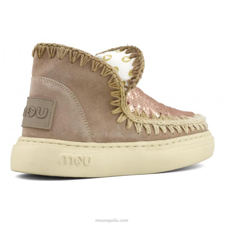 mujer costuras degradadas de gamuza audaz Mou NN6RX84 arena rosa (fundente)