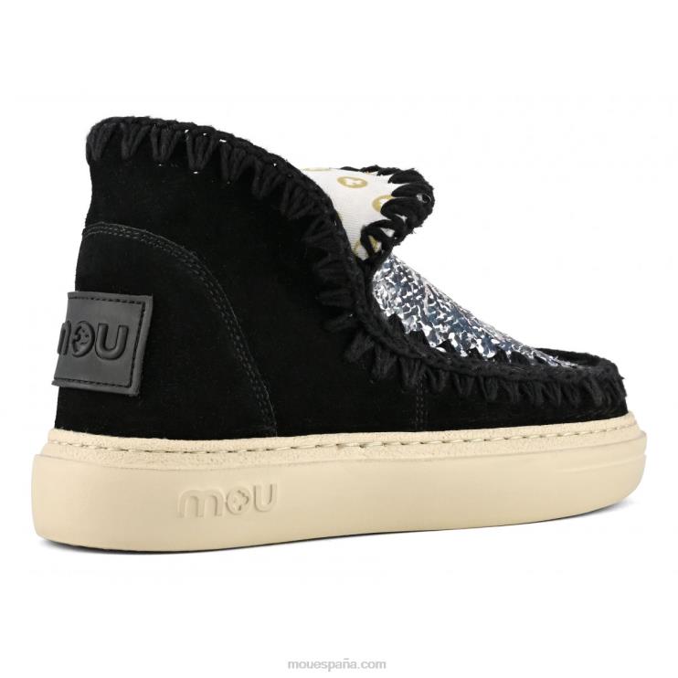 mujer gamuza audaz y lentejuelas Mou NN6RX80 negro