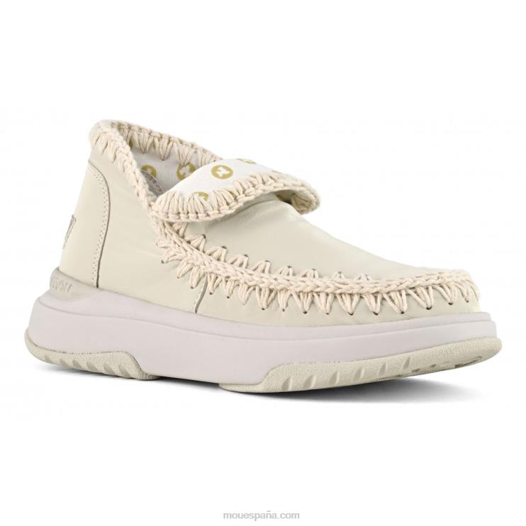 mujer jogger cuero liso Mou NN6RX105 tiza