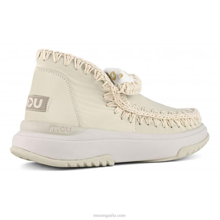 mujer jogger cuero liso Mou NN6RX105 tiza