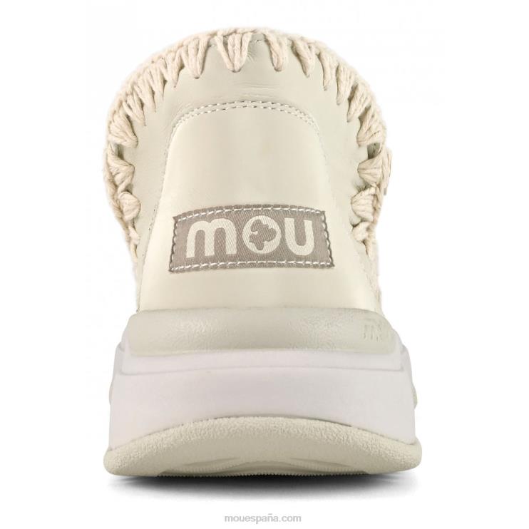 mujer jogger cuero liso Mou NN6RX105 tiza