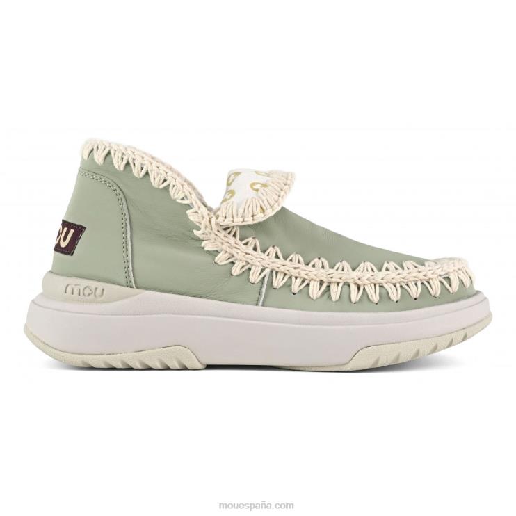 mujer jogger cuero liso Mou NN6RX106 salvia de verano