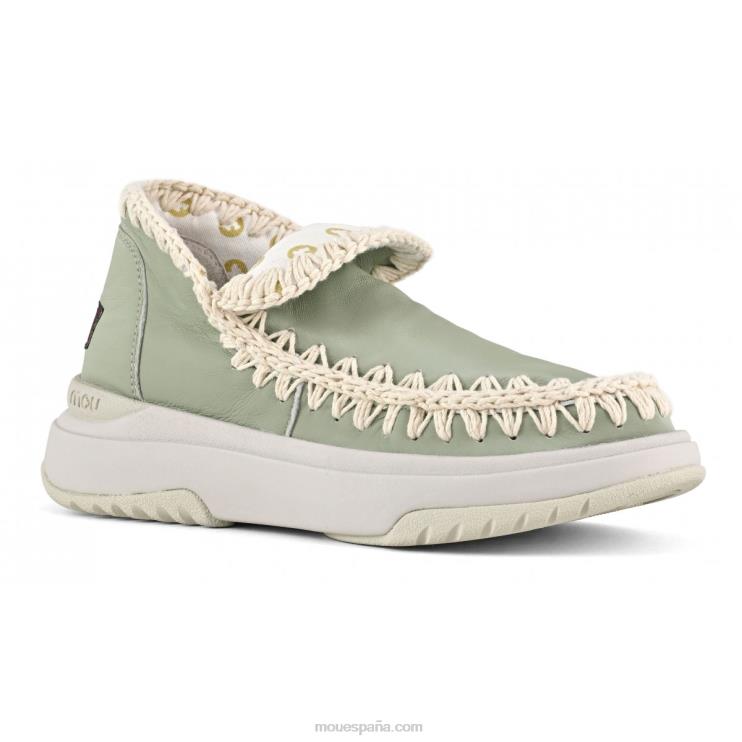 mujer jogger cuero liso Mou NN6RX106 salvia de verano