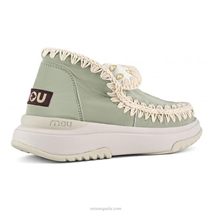 mujer jogger cuero liso Mou NN6RX106 salvia de verano