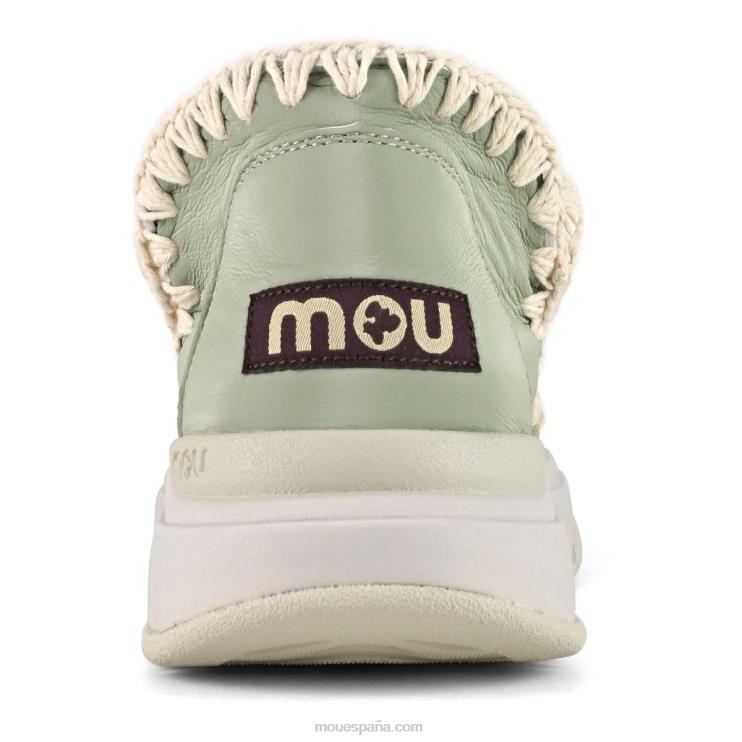 mujer jogger cuero liso Mou NN6RX106 salvia de verano