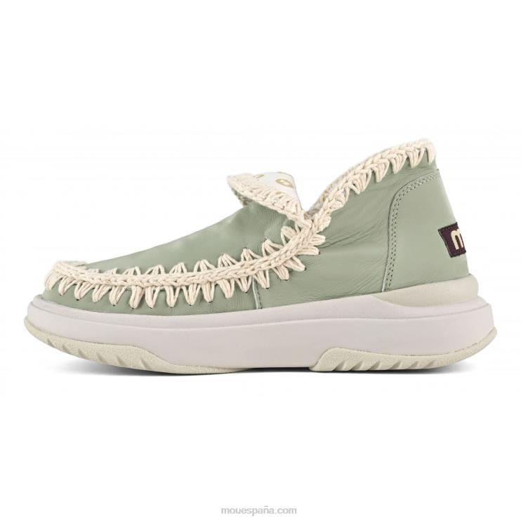 mujer jogger cuero liso Mou NN6RX106 salvia de verano