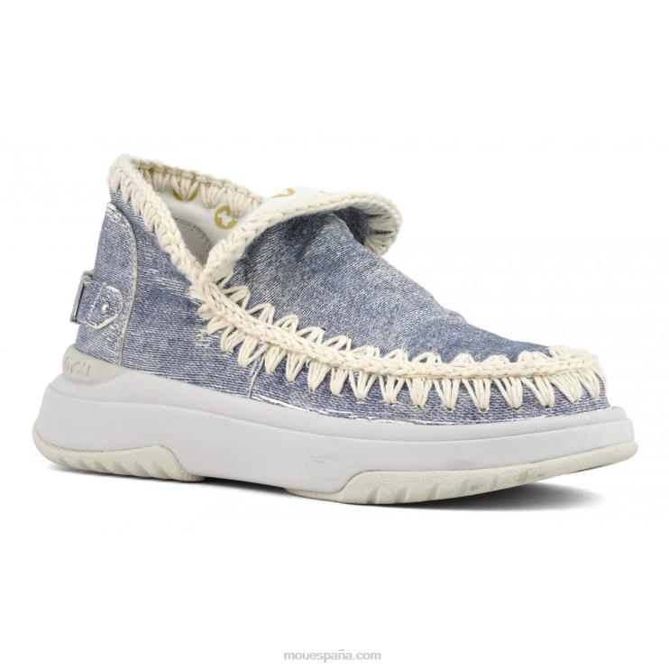 mujer jogger liso Mou NN6RX100 mezclilla de cuero lavado