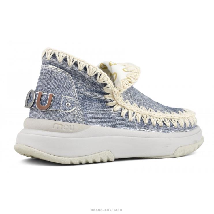 mujer jogger liso Mou NN6RX100 mezclilla de cuero lavado