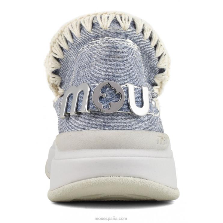 mujer jogger liso Mou NN6RX100 mezclilla de cuero lavado