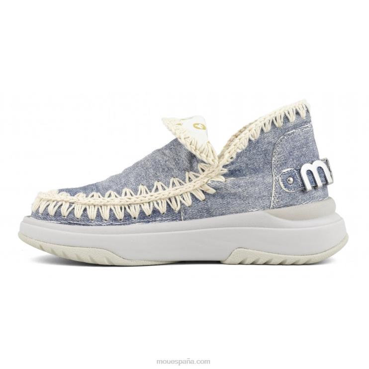 mujer jogger liso Mou NN6RX100 mezclilla de cuero lavado