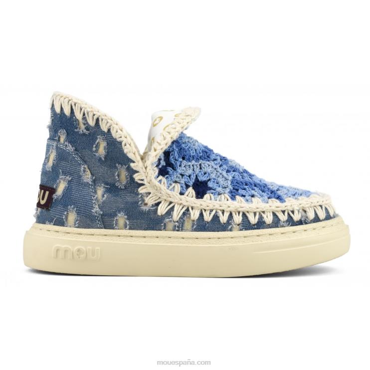 mujer mosaico de mezclilla de ganchillo audaz Mou NN6RX85 mosaico de mezclilla