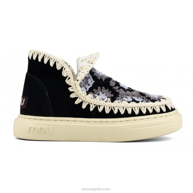 mujer parte superior de ganchillo audaz Mou NN6RX76 blanco negro