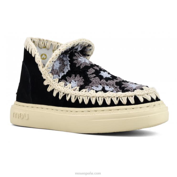 mujer parte superior de ganchillo audaz Mou NN6RX76 blanco negro