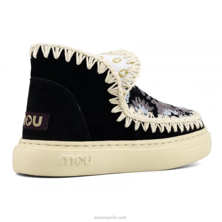 mujer parte superior de ganchillo audaz Mou NN6RX76 blanco negro