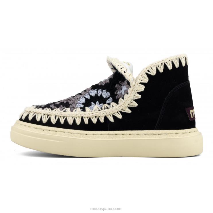 mujer parte superior de ganchillo audaz Mou NN6RX76 blanco negro