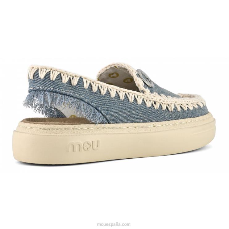 mujer zueco audaz Mou NN6RX98 denim lavado claro