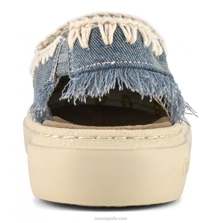 mujer zueco audaz Mou NN6RX98 denim lavado claro